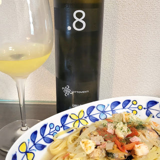 ムール貝のパスタと白ワイン
