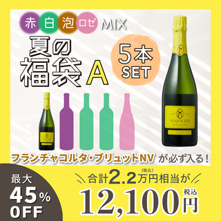 【最大45%OFF】フランチャコルタ・ブリュットが入る！赤・白・泡・ロゼ 5本セット 福袋［送料無料］