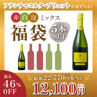 【最大46%OFF】フランチャコルタ・ブリュットが入る！赤・白・泡 5本セット 福袋［送料無料］